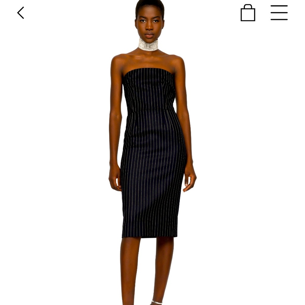 dolce & gabbana dress
woolen fabric pinstripe, spaghetti straps, form fitting